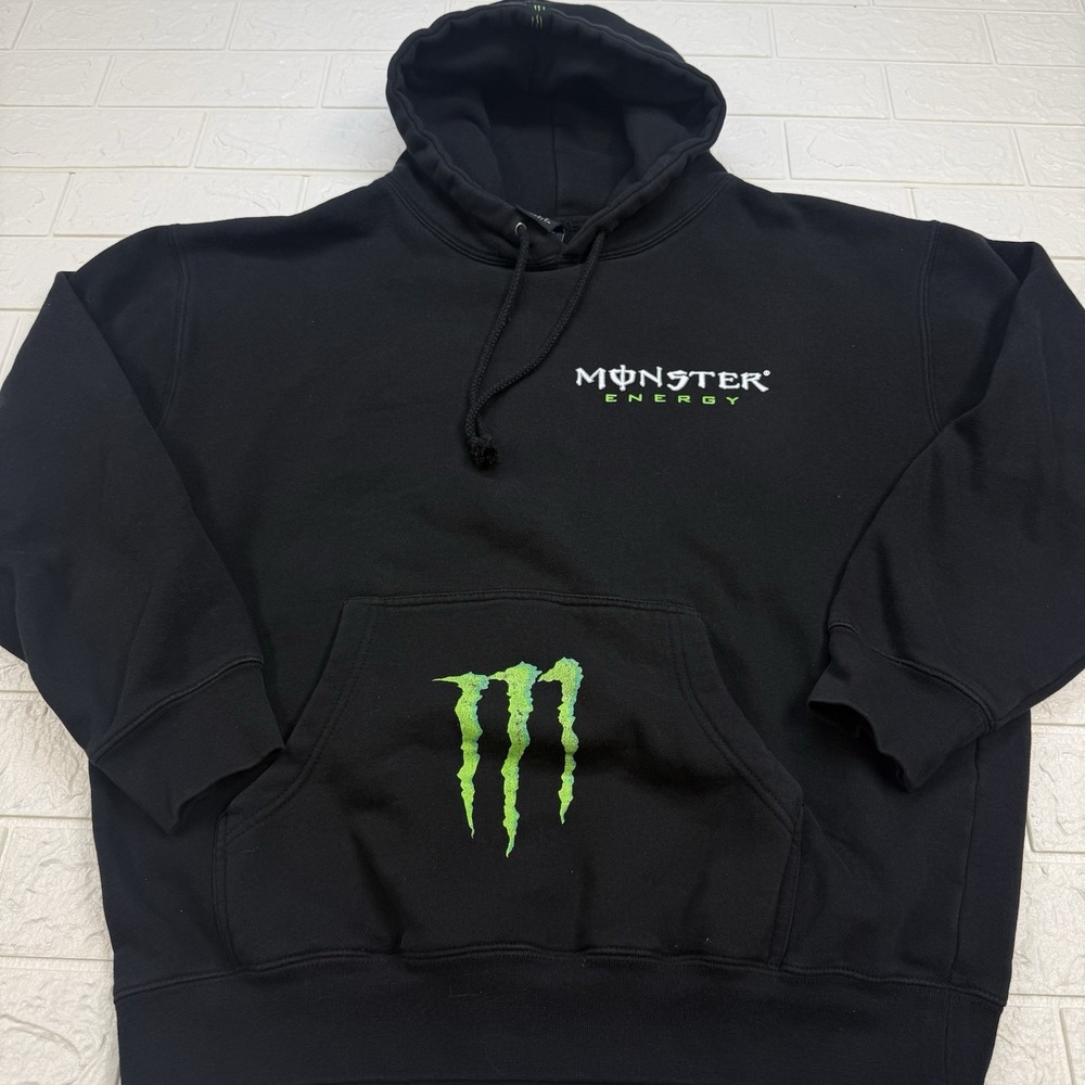 Monster Energy Officially Licensed Grunge Skater Hoodie Black Mens Medium